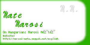 mate marosi business card